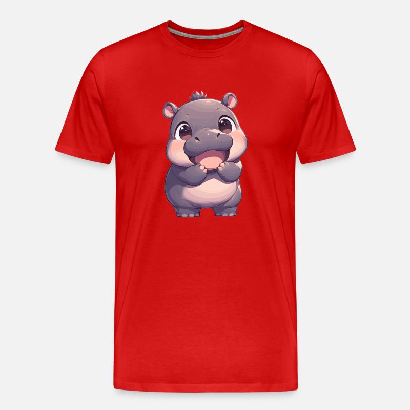 Nilpferd Flußpferd - Männer Premium Bio T-Shirt - Rot