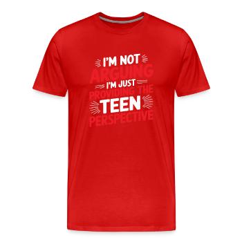 I'm Just Providing The Teen Perspective - Männer Premium Bio T-Shirt - Rot - Vorne - Damien (186cm)