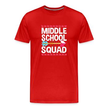 Enseignants de collège - T-shirt bio Premium Homme - rouge - Devant - Damien (186cm)