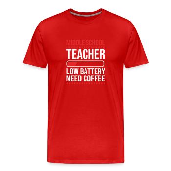 Enseignants de collège - T-shirt bio Premium Homme - rouge - Devant - Damien (186cm)