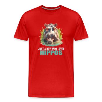 Hippopotamus Hippopotamus - Men's Premium Organic T-Shirt - red - Front - Damien (186cm)