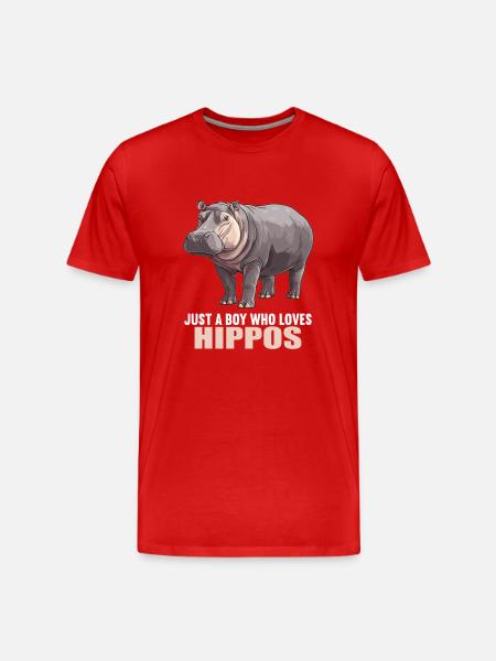 Nilpferd Flußpferd - Männer Premium Bio T-Shirt - Rot