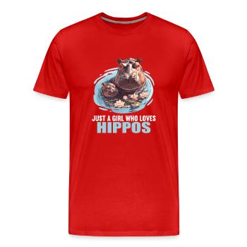 Hippopotamus Hippopotamus - Men's Premium Organic T-Shirt - red - Front - Damien (186cm)