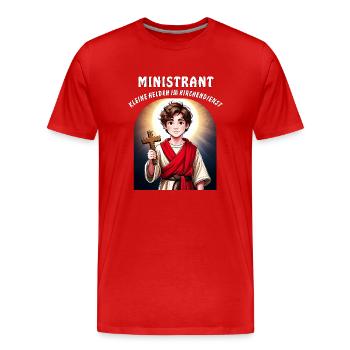 ALTAR BOY LITTLE HEROES IN CHURCH SERVICE - Men's Premium Organic T-Shirt - red - Front - Damien (186cm)