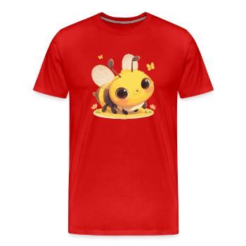 Bees Bee - Men's Premium Organic T-Shirt - red - Front - Damien (186cm)