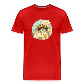 Bees Bee - Men's Premium Organic T-Shirt - red - Front - Damien (186cm)