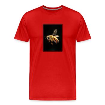 Bees Bee - Men's Premium Organic T-Shirt - red - Front - Damien (186cm)