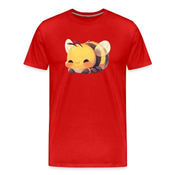 Bees Bee - Men's Premium Organic T-Shirt - red - Front - Damien (186cm)