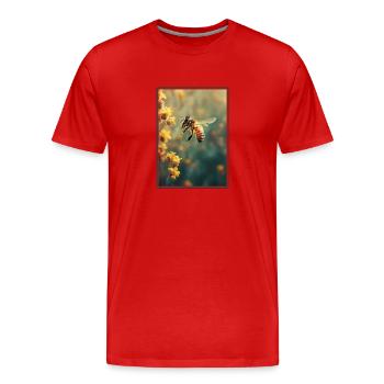 Bees Bee - Men's Premium Organic T-Shirt - red - Front - Damien (186cm)