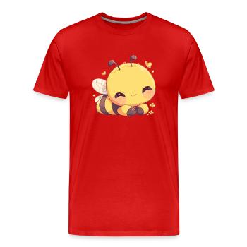 Bees Bee - Men's Premium Organic T-Shirt - red - Front - Damien (186cm)