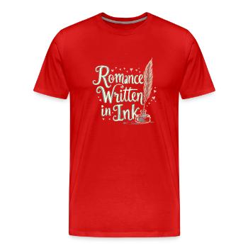 Romantic Nostalgia Vintage Romance Classic Love - Men's Premium Organic T-Shirt - red - Front - Damien (186cm)