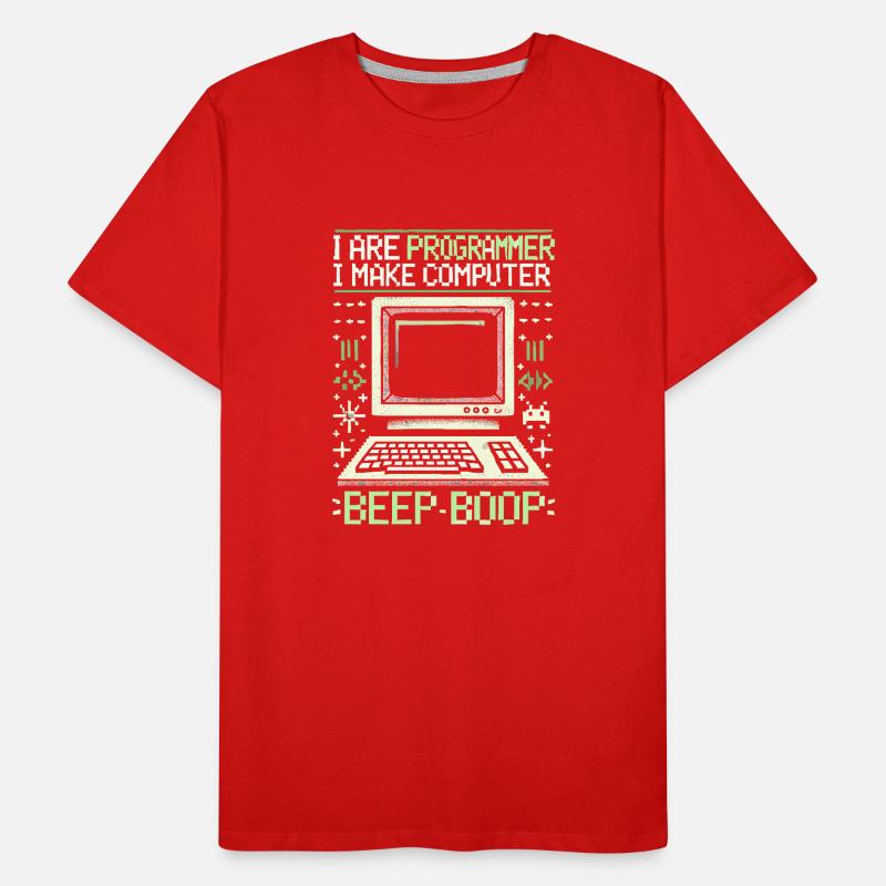 Ich bin Programmierer Ich mache Computer Piep Boop Männer Premium Bio T-Shirt