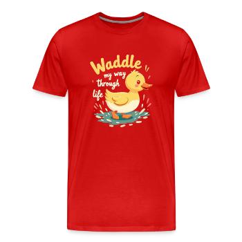 Nutztier-enten-enthusiasten Hinterhof-enten - Männer Premium Bio T-Shirt - Rot - Vorne - Damien (186cm)