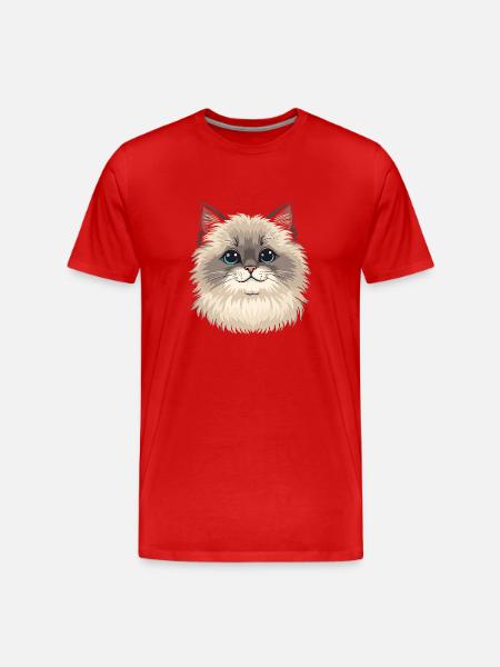 Ragdoll Katze - Männer Premium Bio T-Shirt - Rot