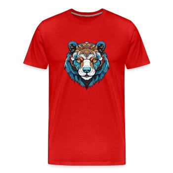 tête d’ours polaire ours polaire - T-shirt bio Premium Homme - rouge - Devant - Damien (186cm)