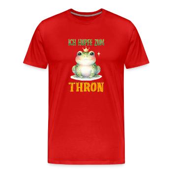 Froschkostüm ICH HÜPFE ZUM THRON Lustiges - Männer Premium Bio T-Shirt - Rot - Vorne - Damien (186cm)