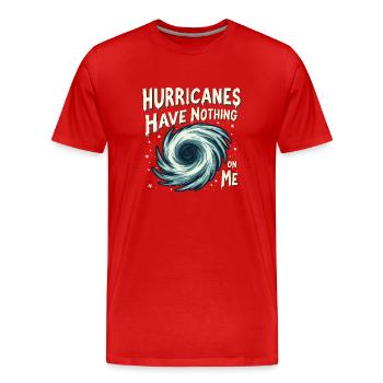 Whimsical Weather Patterns, Whimsical Clouds, Funny - Men's Premium Organic T-Shirt - red - Front - Damien (186cm)