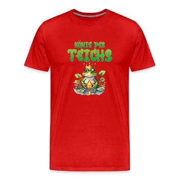 Froschkostüm KÖNIG DES TEICHS Lustiges Karneval - Männer Premium Bio T-Shirt - Rot - Vorne - Damien (186cm)