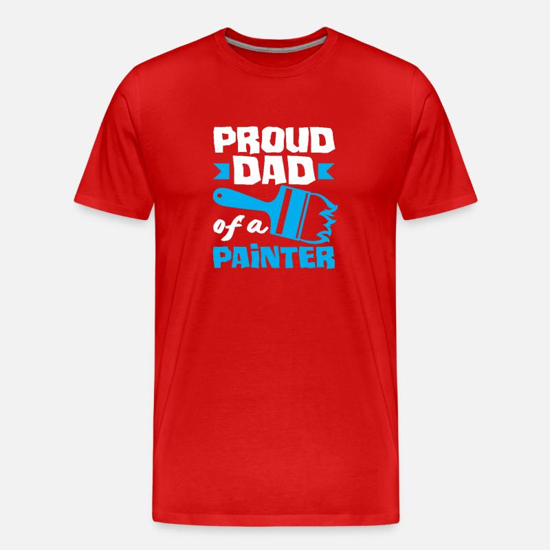 Stolzer Papa Eines Malers Perfekt - Männer Premium Bio T-Shirt - Rot