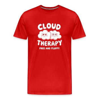 Cloudy view, Relaxing sky, Dreamy - Men's Premium Organic T-Shirt - red - Front - Damien (186cm)
