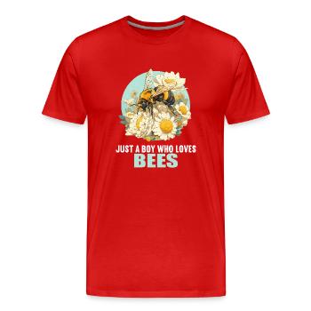 Bees Bee - Men's Premium Organic T-Shirt - red - Front - Damien (186cm)