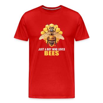 Bees Bee - Men's Premium Organic T-Shirt - red - Front - Damien (186cm)