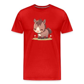 Chevaux Cheval - T-shirt bio Premium Homme - rouge - Devant - Damien (186cm)