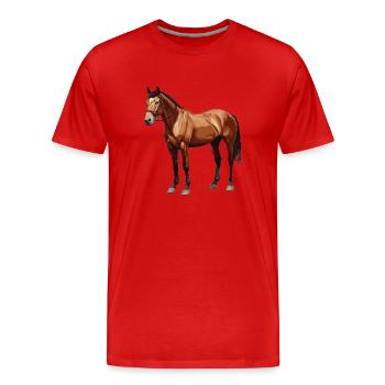 Chevaux Cheval - T-shirt bio Premium Homme - rouge - Devant - Damien (186cm)