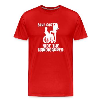 Handicapped Empowerment Illustration for - Men's Premium Organic T-Shirt - red - Front - Damien (186cm)
