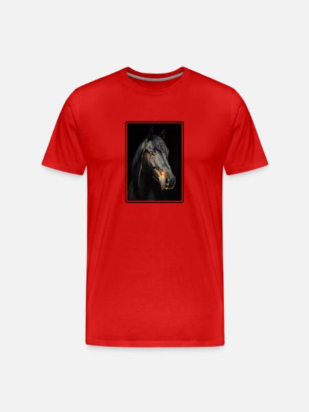 Pferde Pferd - Männer Premium Bio T-Shirt - Rot