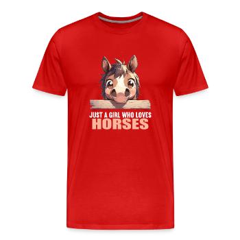 Chevaux Cheval - T-shirt bio Premium Homme - rouge - Devant - Damien (186cm)