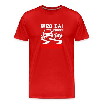 Permis de conduire 2025 Examen de conduite Examen du permis de conduire - T-shirt bio Premium Homme - rouge - Devant - Damien (186cm)