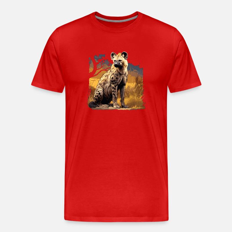 Hyänen Hyäne - Männer Premium Bio T-Shirt - Rot