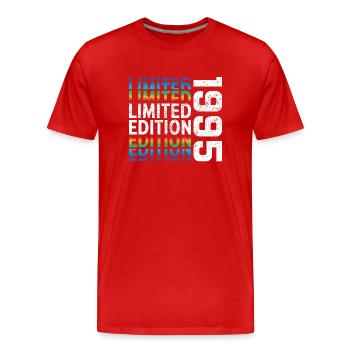 Limited Edition 1995 - Männer Premium Bio T-Shirt - Rot - Vorne - Damien (186cm)