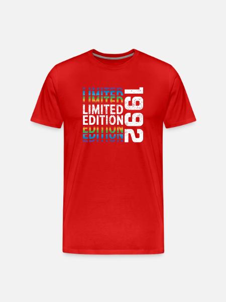 Limited Edition 1992 - Männer Premium Bio T-Shirt - Rot