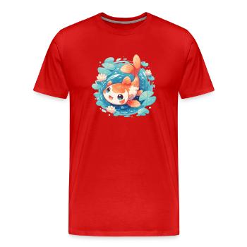 Koi Koi Carpe - T-shirt bio Premium Homme - rouge - Devant - Damien (186cm)