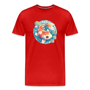 Koi Koi Carpe - T-shirt bio Premium Homme - rouge - Devant - Damien (186cm)
