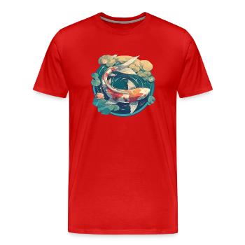 Koi Koi Carpe - T-shirt bio Premium Homme - rouge - Devant - Damien (186cm)