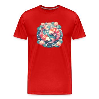 Koi Koi Carpe - T-shirt bio Premium Homme - rouge - Devant - Damien (186cm)