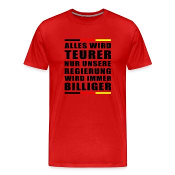 Politik Spruch Demo Neuwahlen 2025 - Männer Premium Bio T-Shirt - Rot - Vorne - Damien (186cm)