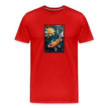 Koi Koi Carpe - T-shirt bio Premium Homme - rouge - Devant - Damien (186cm)