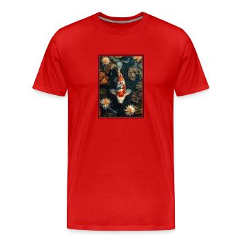 Koi Koi Carpe - T-shirt bio Premium Homme - rouge - Devant - Damien (186cm)