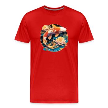 Koi Koi Carpe - T-shirt bio Premium Homme - rouge - Devant - Damien (186cm)
