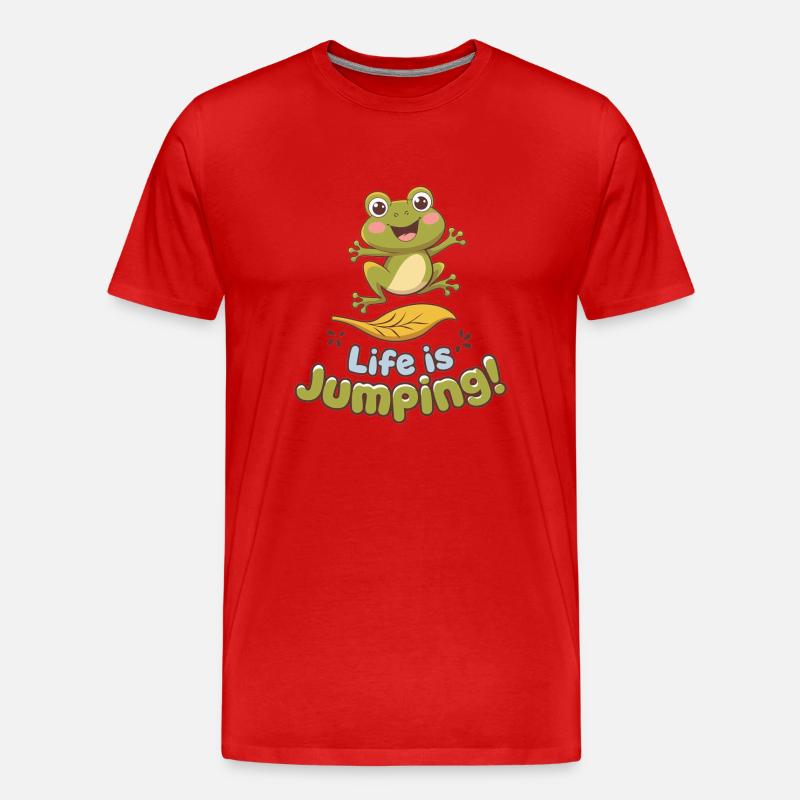 FROSCH - Männer Premium Bio T-Shirt - Rot