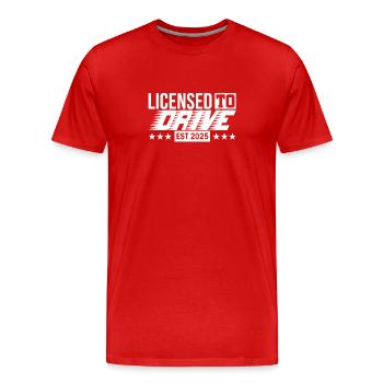 Permis de conduire 2025 Examen de conduite Examen du permis de conduire - T-shirt bio Premium Homme - rouge - Devant - Damien (186cm)