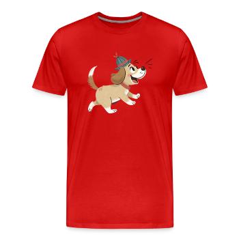Cute dog - Men's Premium Organic T-Shirt - red - Front - Damien (186cm)