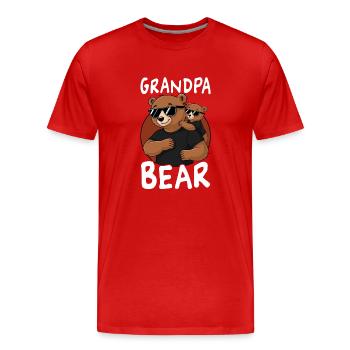Grand-père Ours - T-shirt bio Premium Homme - rouge - Devant - Damien (186cm)