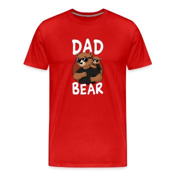 Dad Bear - Men's Premium Organic T-Shirt - red - Front - Damien (186cm)