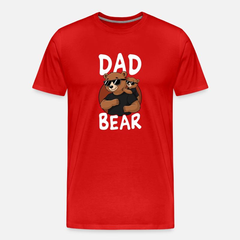 Dad Bear - Männer Premium Bio T-Shirt - Rot