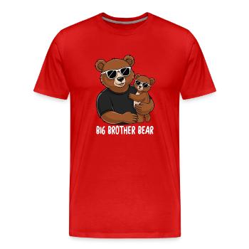 Grand frère ours - T-shirt bio Premium Homme - rouge - Devant - Damien (186cm)